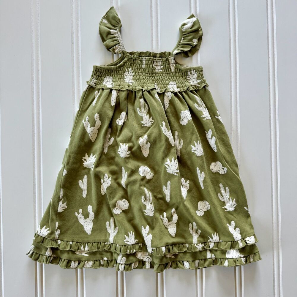 L’ovedbaby Sage Cactus | Kids' Organic Smocked Summer Toddler Girls Dress